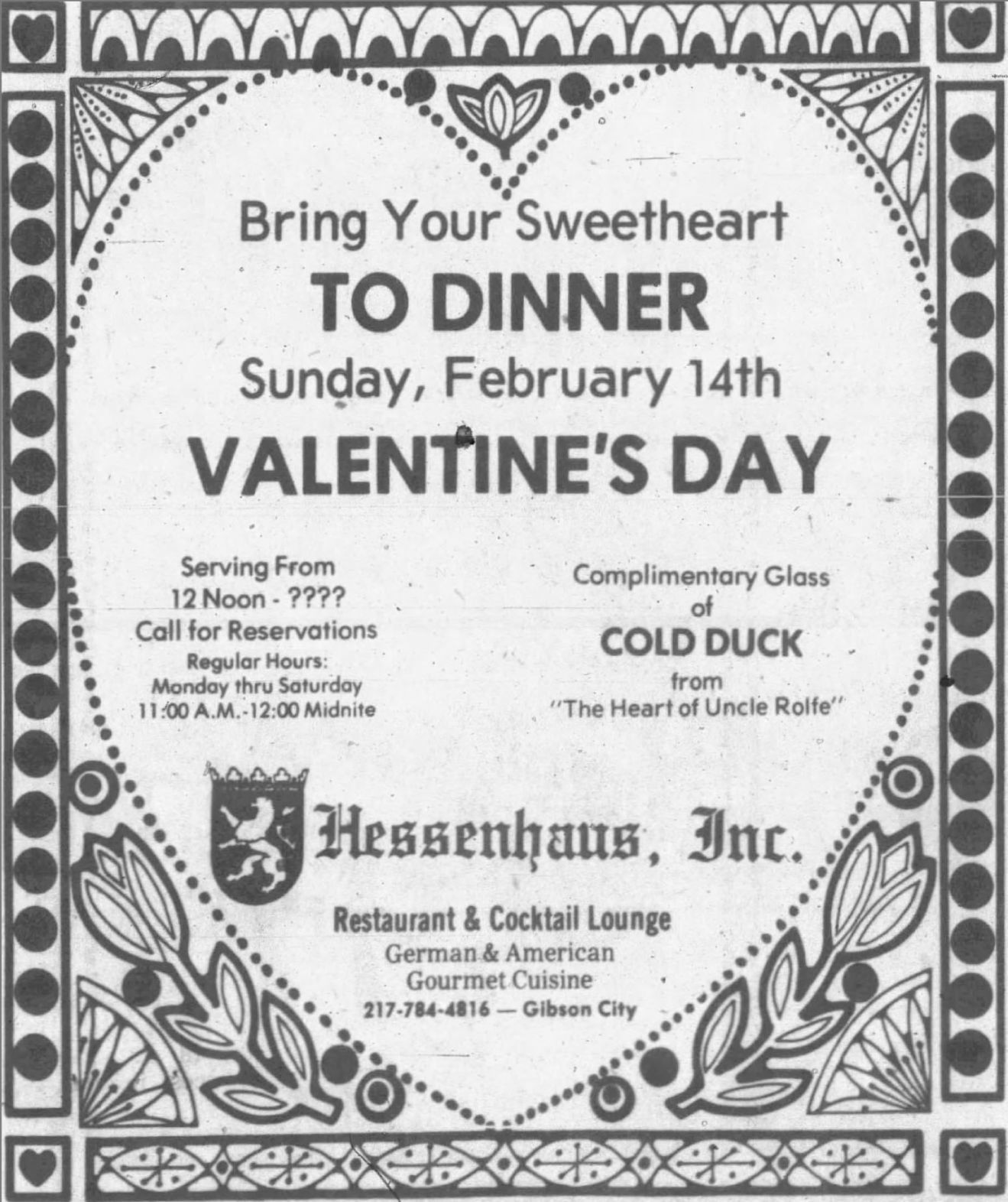 Bring Your Sweetheart to Dinner